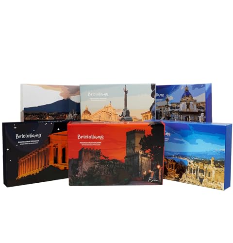 BRICIOLIAMO...Frisch, handwerklich hergestelltes Mandelgebäck - 10% MANDELN - GEMISCHTE BOX - Typische sizilianische Süßigkeiten, hergestellt in Sizilien (Gemischt 5 Geschmacksrichtungen)