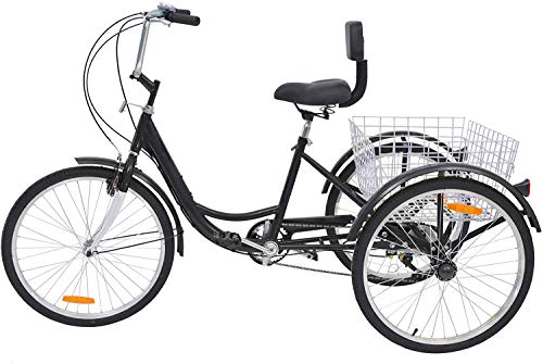 大人の三輪車三輪三ks自転車クルーザー7スピード、24インチ