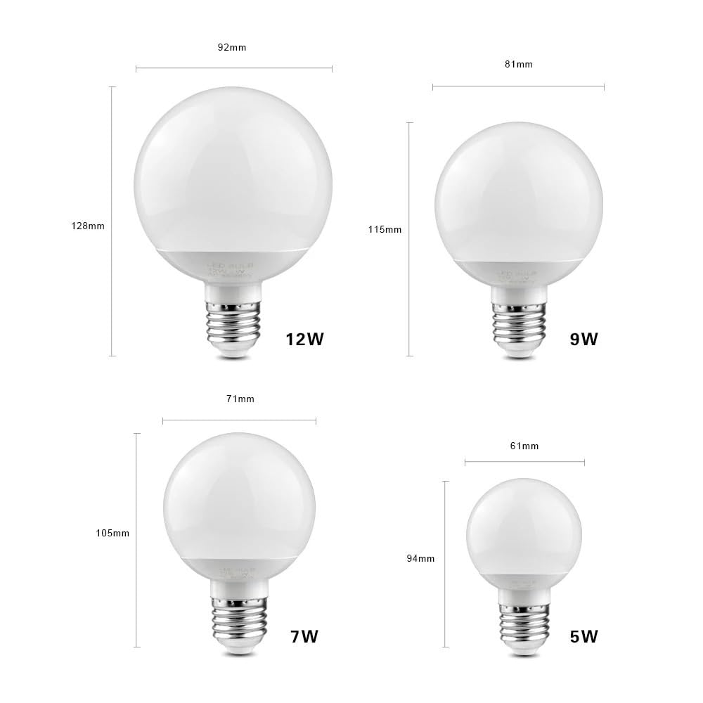 Lot de 4 ampoules LED AC85-265V E27 5W/7W/9W/12W A60/A70/A80/A90 Décoration de Noël for la maison Lampe boule(Bianco,12W)