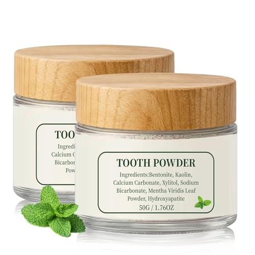 2Bottle Hydroxyapatite Tooth Powder Remineralizing Tooth Powder Supports Strong Teeth & Fresh Breath Effective in StrengtheningTeeth and Gums Fresh Breath