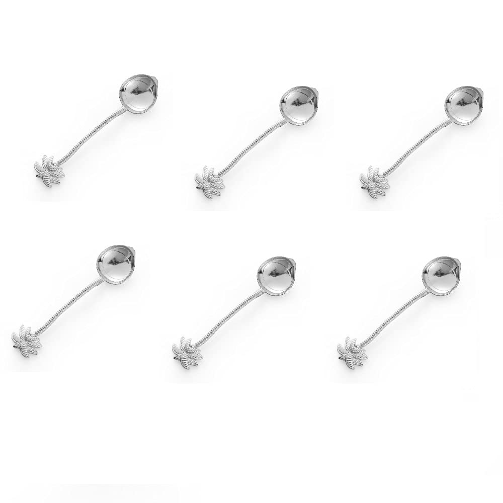 TENKY 6pcs Coconut Tree Shaped Coffee Spoon Tableware Spoon, Royal and Retro Style Tropical Style Utensils Kitchen Accessories, Ice Cream Dessert Cheese