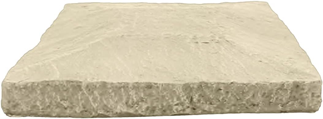 GenStone Faux Stacked Stone Flat Pillar Cap 13.5" x 13.5" x 1.75" in Vanilla Bean Color for Do It Yourself Friendly Home Improvement Projects