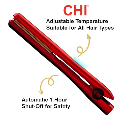 Image of CHI Original 1 inch Digital Ceramic Hair Straightener, Hair Styling Iron, Provides Smooth, Shiny Results, Even Heat for Less Damage, Midnight Matte Black