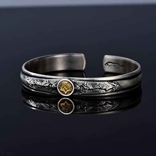 Sterling Silver Bangle Bracelet Snow Mountain Cuff Bracelet for Men Women4