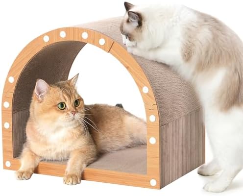 Avont Pappe-Kratzbrett für Katzen, Katzenkratzbrett Möbelsschutz und Kratzpad, langlebiges Wellpappe-Versteck für Katzen