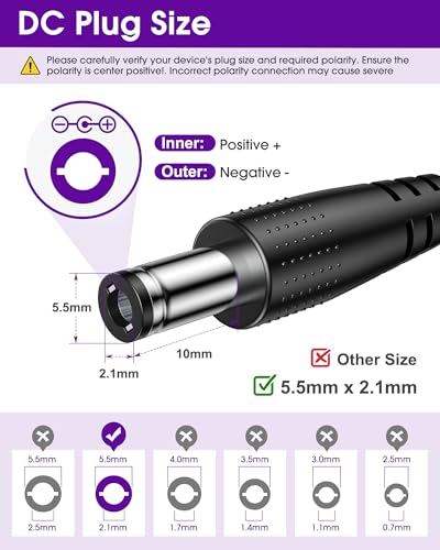 Image of HitLights 12V 60W Power Supply Adapter, UL-Listed 100-240V 50-60Hz AC to DC 12V 5A Transformer Charger Compatible with LED Strip Lights, CCTV & Other Low Voltage Devices