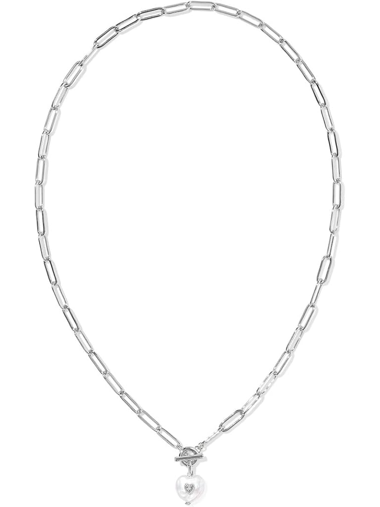 Silver Kendra Scott Sasha Heart Short Pendant Necklace