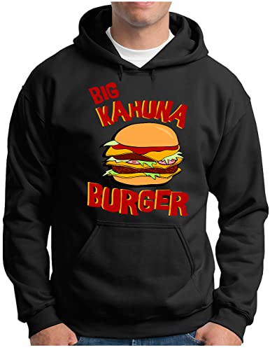 Sweat à capuche OM3 Big Kahuna Burger pour homme pull noir confortable M