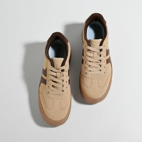 Women's Gum Sole Fashion Sneakers-Thick Platform Sole,Anti-Slip Rubber,Lace-Up Comfort Walking Shoes2