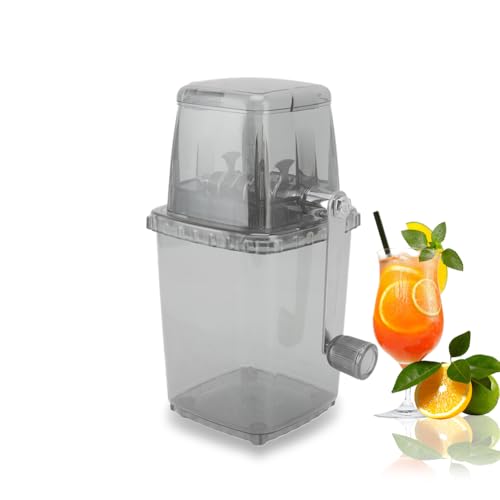 Leopacat Hand Crank Ice Crusher, Manual Hand Crank Operated Breaker, Portable Chopper Transparent Stainless Steel Breaker Making Drinks Machine for Fast Coarse Shaved Fine Chips Ho (Gray) by Leopacat - Image 9