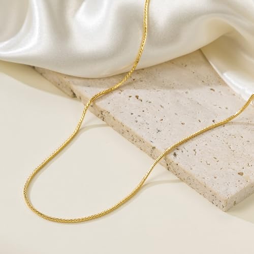 14K Gold Chain for Men Women 14K Gold Necklaces for Women Round Snake Chain Graceful and Sleek Dainty Necklace Chains for Womens Non Tarnish3