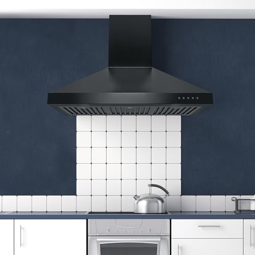 Image of Hauslane Wall Mounted Range Hood 36 inch Convertible Hood 350-750 CFM Base