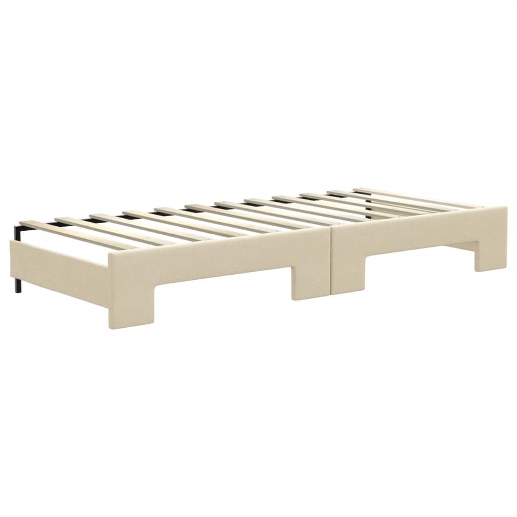 Rozkładana tkanina sofa z funkcją spania 2 w 1 do salonu sypialni Kremowy