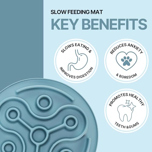 Trixie Slow Feeding Anti Schling Matte, TPE, Ø 28 cm, Blau - 25037