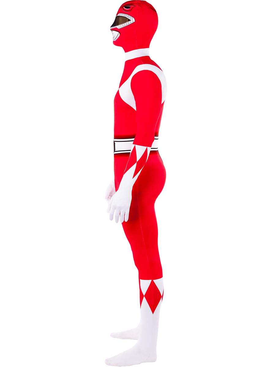 Funidelia Power Ranger roter Ganzkörperanzug für Herren und Damen, Offizielle Lizenz, Größe M Film und Serien, Superhelden - Verkleidung für Erwachsene für Partys, Karneval und Halloween