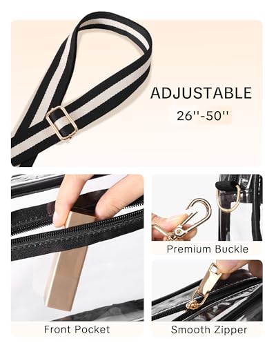 Image of BS-VOG Clear Crossbody Bag Stadium Approved, Clear Purses for Women, Small Stadium Bag for Events Concerts Sports Fans
