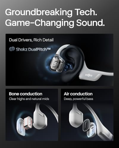 Image of SHOKZ New OpenRun Pro 2 Mini- Open-Ear, Bone Conduction Sport Headphones - with Reflective Strip - Sweat Resistant, Workout Headphones - Secure, Wireless, Comfortable Fit-Deep Bass and Smart Mic App