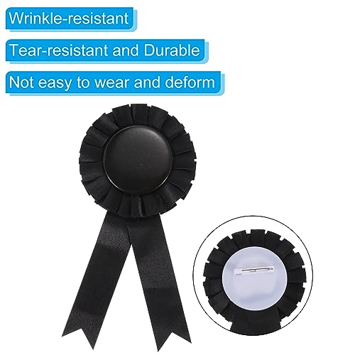 PATIKIL Blank Award Ribbon, 12 Pcs Rosette Ribbon Honorable Prize Recognition Ribbon for DIY Party, Wedding, Competition, Sport, Black - Image 4