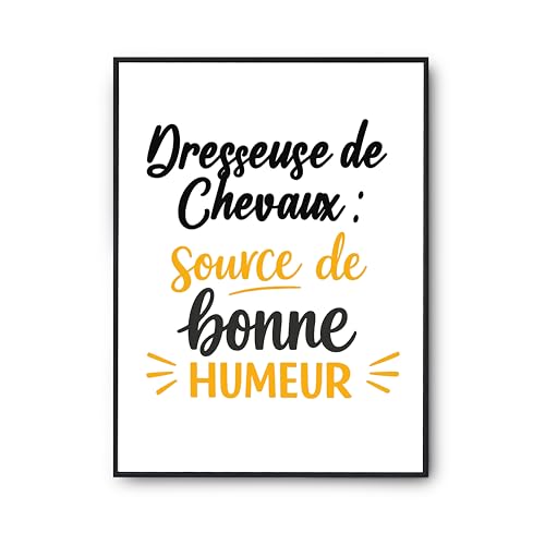 Poster dresseuse de chevaux avec citation humour pour une déco murale originale