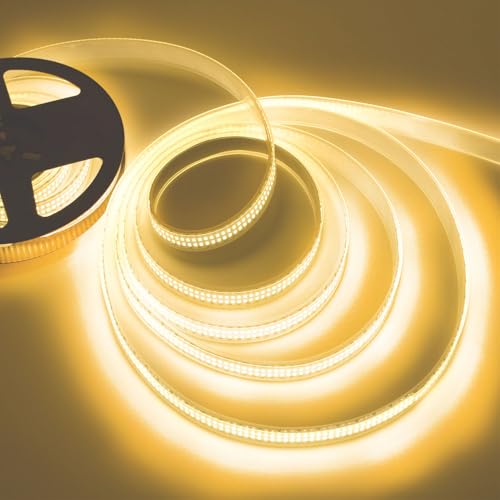 Image of SUYOOULIN LED Strip Lights, 16.4ft Dimmable DC 12V SMD 2025 Double Rows 3120 LEDs 65000LM Super Bright LED Ribbon Strip, Tube Waterproof IP67 for Home Party Decoration (Warm White 3500K)