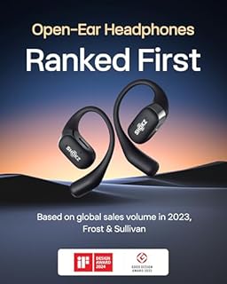 SHOKZ OpenFit for 2023 Open-Ear True Wireless Bluetooth Headphones with Microphone, Earbuds with Earhooks, Sweat Resistant, Fast Charging, 28HRS Playtime (Black)
