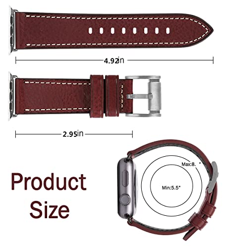 Image of HUAFIY Compatible for Apple Watch Bands 42mm 44mm45mm46mm 49mm 38mm 40mm41mm, Genuine Leather Band Strap for iWatch Series 11 /10 /9 /8,7,6,5,4,3,2,1, Ultra3 2 1