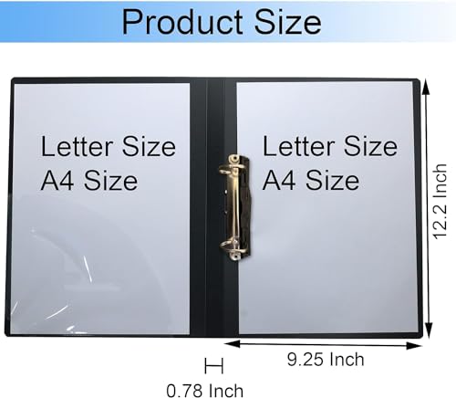 Image of 2D Ring Binder File| Durable Polyethylene File Folder Document for Professional Use| Holds Upto 250 Sheets (Matt Black, Pack of 8)