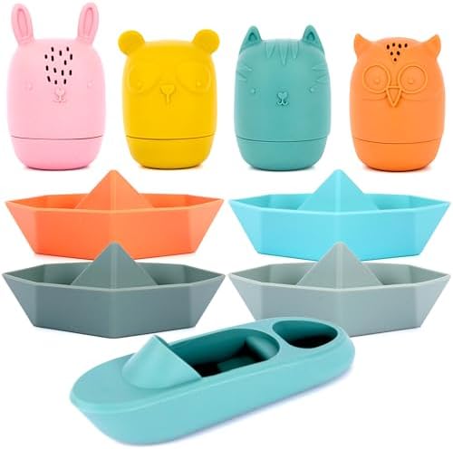ArtCreativity Silicone Bath Toys for Babies - Set of 9 Mold Free ...