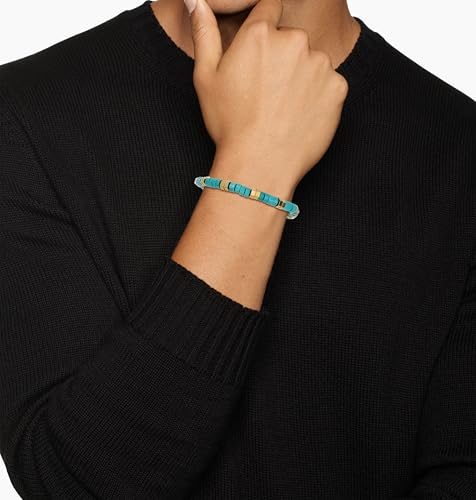 Pulsera de cuentas de turquesa sintética para hombre miniatura 3
