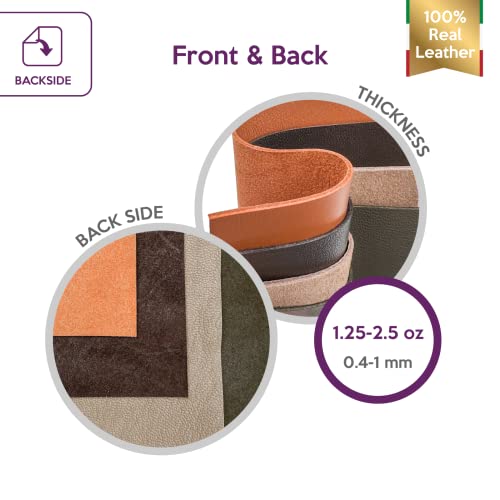 Brown Leather Hide Leather Sheets: 4 Brown Scrap Leather Pieces Leather Sheets For Craft 5X5In/ 12X12Cm #TOP3