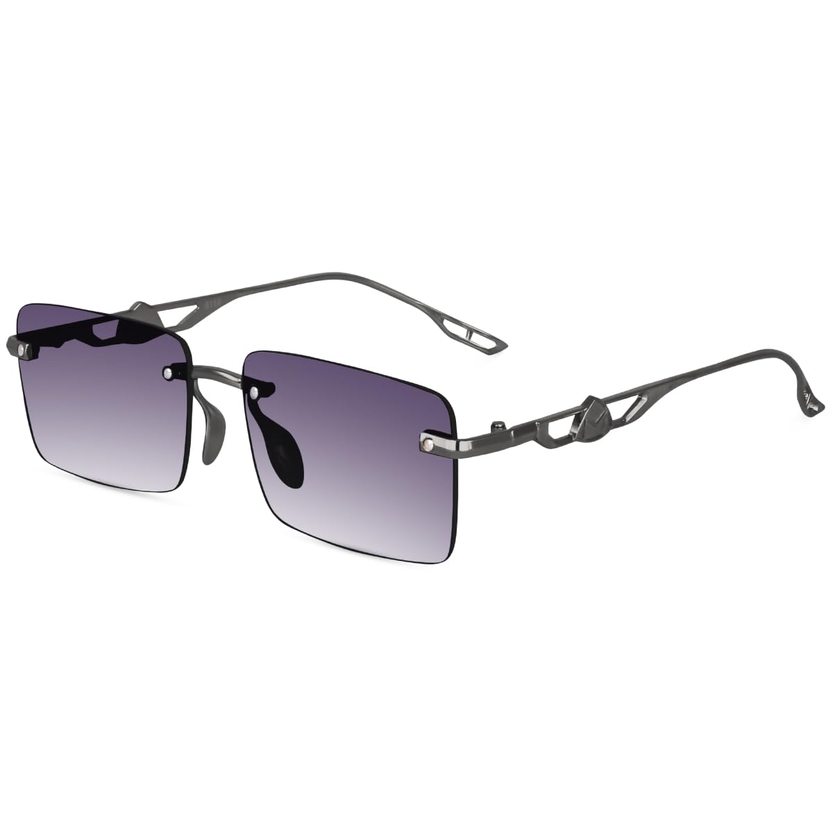 UV Protected Rectangular Rimless Sunglasses for Men and Women-image-42