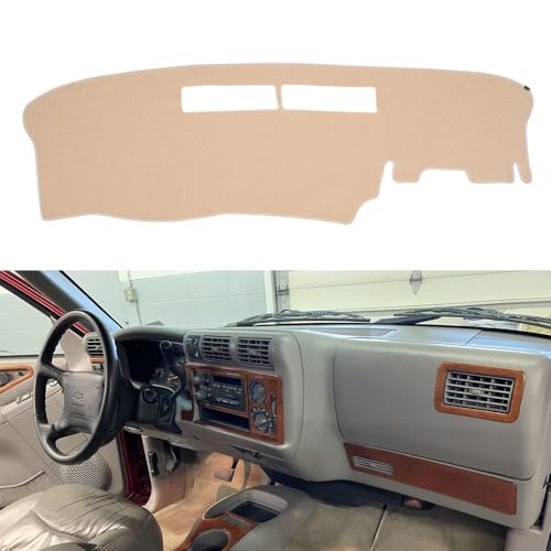 BLIBLIUNIT Dash Cover Mat Custom Fit for 1994-1997 Chevrolet Chevy S10 Blazer/GMC Jimmy Sonoma/96-97 Olds Oldsmobile Bravada,Dashboard Cover Pad Carpet (94-97 Beige)
