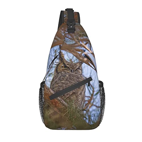 Owl Sling Bag Animal Crossbody Chest Daypack Casual Backpack Cool Shoulder Bag For Travel Picnic