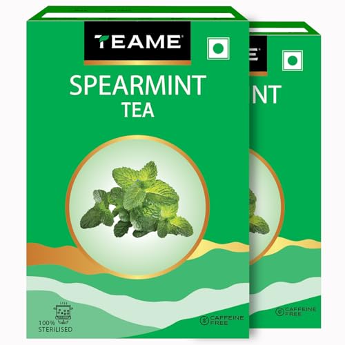 Image of TE-A-ME Spearmint Tea - 100g (100+ Cups) | Spearmint Leaves Tea for PCOS, PCOD & Facial Hair | Helps - Balance Hormones, Reduces Facial Hair & Acne | Supports Digestion | Herbal Tea - Dried Loose Leaf - Caffeine Free | 50g - Pack of 2
