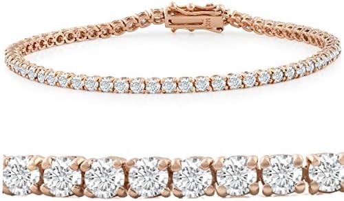 5ct Diamond Tennis Bracelet 14K Rose Gold 7″