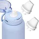 2pcs Bite Valve Replacement for Ello Cooper 32oz Stainless Steel Water Bottle, Water Bottle Rubber Mouthpiece, Silicone Free BPA Cap Lid Spout for Ello Cooper 18/22/40oz Accessories Parts (White)