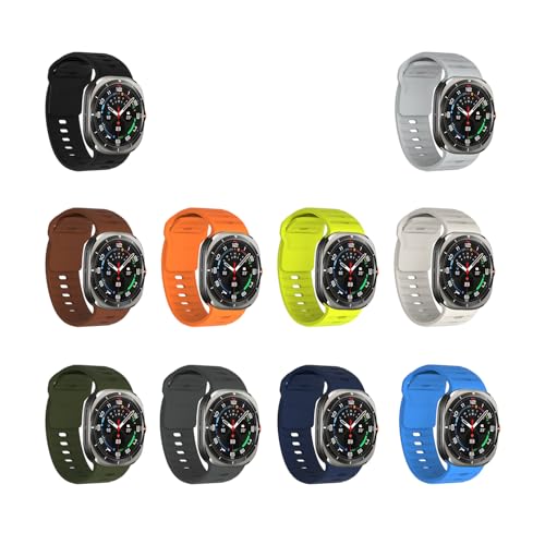 NTidea (10 Pack) Compatible with Samsung Galaxy Watch 7 Ultra 47mm Band (2024 New), Quick Release Soft Silicone Sport Strap Women Men Replacement Accessory Fit for Samsung Galaxy Watch Ultra Band, A