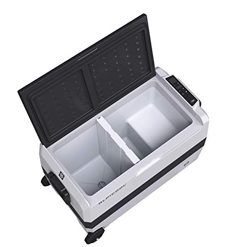 Alpicool T60 Dual Temperature Control Portable Refrigerator 63 Quart Compact Fridge Mini Freezer -12/24V DC