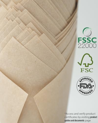 Bake Choice Nordic 75GSM Paper 200pcs Natural Tulip Cupcake Liners for Baking Cups, Unbleached EU Parchment paper Tulip Muffin Liners, Cupcake Wrapper for Party, Christmas