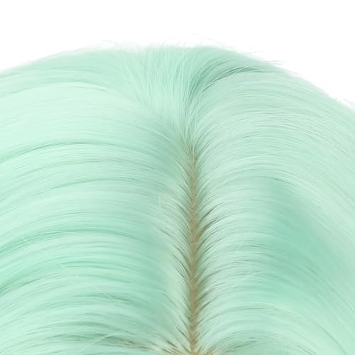 Image of PATTNIUM Rainbow Short Curly Wavy Wigs for Kids Girls Green White Pink Ombre Heat Resistant Synthetic Wig Halloween Cosplay Costume Party Wigs