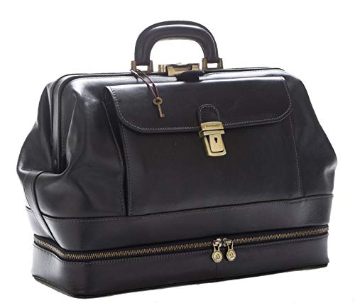 Sac médecin en cuir véritable vintage porte-documents de luxe