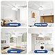 Starnearby Deckenventilator mit Beleuchtung, 40W 52cm LED Deckenleuchte Lampe mit Ventilator, Dimmbare Ventilator Decke, LED Deckenventilator mit Fernbedienung für Schlafzimmer Kompakter Raum (Weiß)