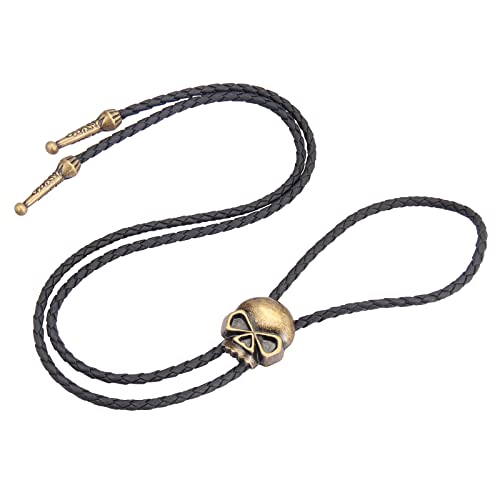 Image of GelConnie Native American Bolo Tie Rodeo Cowboy Leather Necktie Western Necklace Costume Accessories for Men,Women