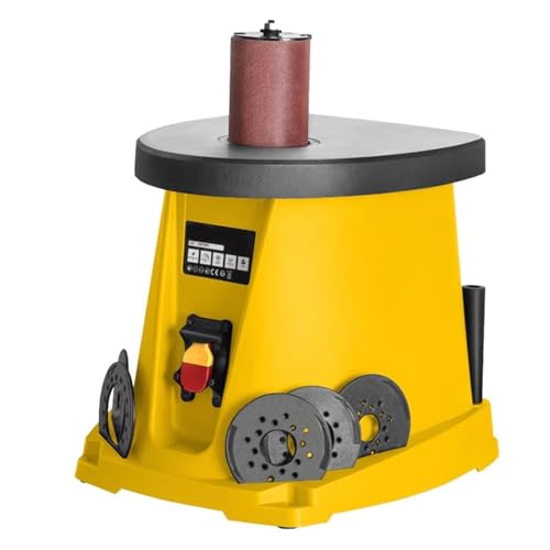 Levigatrice a mandrino oscillante da 220 V con Base in ghisa, 5 Manicotti abrasivi e 3 Set di Carta vetrata, per lavori di falegnameria e progetti Fai da Te.