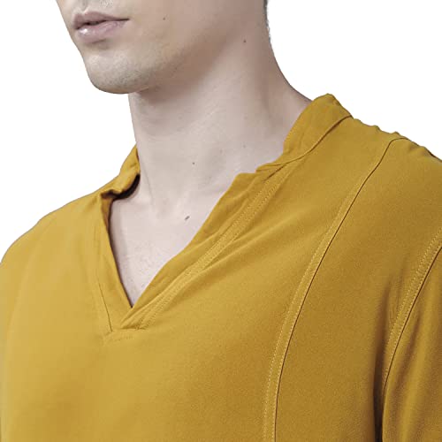 Image of Identiti MenSlim Fit Half Sleeve Solid Smart V Placket Casual Shirts