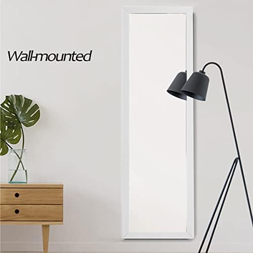 Vivo Technologies Over the Door Mirror - Full Length Hanging Door Mirror for Bedroom, Bathroom, Dorm, Wardrobe, 106x36cm White