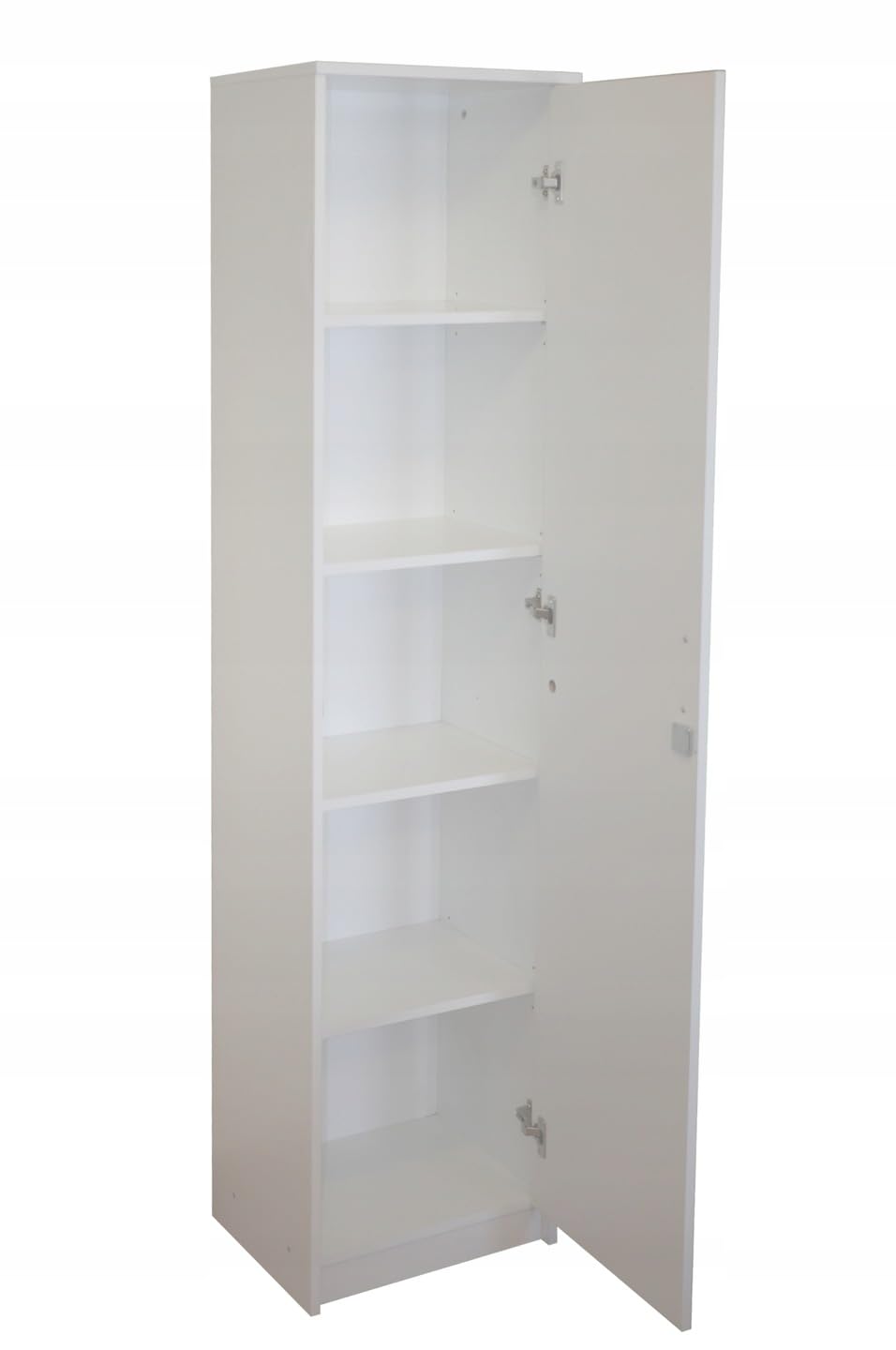 BDW - Aktenschrank - Abschließbarer Schrank - 44,5 x 35 x 180 cm - Hochschrank Schmal, Mehrzweckschrank - Kompakte Maße, für Büro, Arbeitszimmer, Homeoffice - SARA Weiß