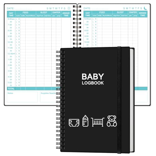 Image of Baby's Daily Log Book - A5 Baby's Tracking for Newborns, Fill Pages to Track and Monitor Your Newborn Baby's Schedule, Black