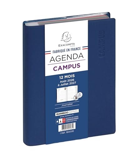 Exacompta - Agenda journalier Campus 12x17cm - Août 2026 à juil 2027