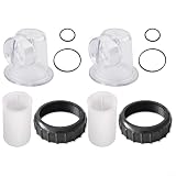 Umlaufpumpen-Einsatzkomponenten für SPS25 SPS50 SPS75 SPS100, Transparenter Vorfilterdeckel mit Saugsieb und O-Ringen, Kunststoff Ersatzteil Set für Poolwartung, 5-teilig(2sets)